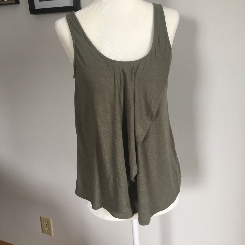 American Eagle Draped Olive Green Blouse